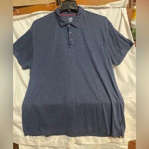 Lee Polo Shirt Men's 2XL Golf Sport Knit Active Reg Fit Logo Collared Blue